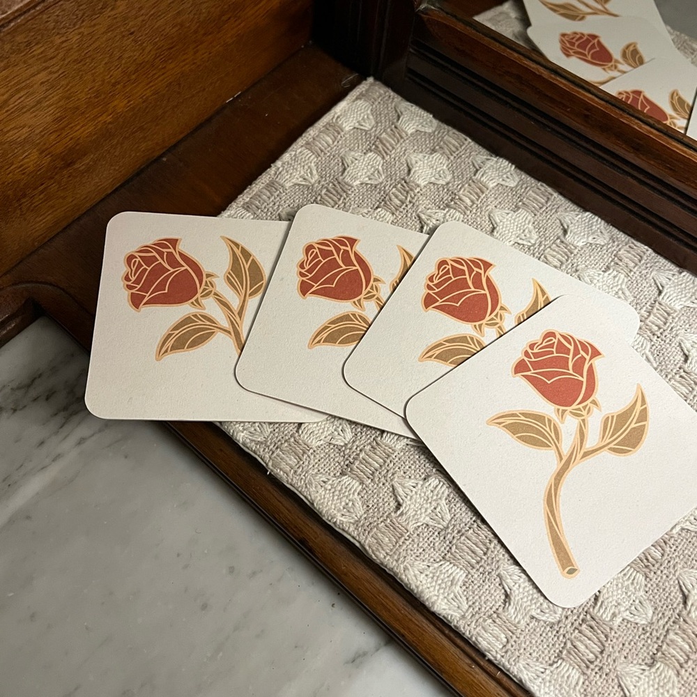 DISNEY Enchanted Rose, Topolino's Terrace, and Skipper Canteen Coasters *UNUSED* - Picture 3 of 8
